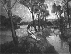 『虹男』 1949　約54分：勝人のアトリエ、画架の絵