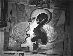 『虹男』 1949　約54分：勝人のアトリエ、壁の作品(2)