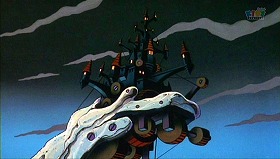 『それいけ！アンパンマン　ゆうれい船をやっつけろ!!』 1995:　約10分：ガイコツ島のドクター・ヒヤリの城