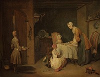 シャルダンに帰属《食前の祈り》 1761（ボイマンス・ヴァン・ベーニンゲン美術館、ロッテルダム）